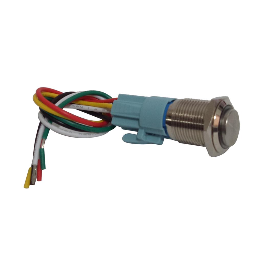 16mm Waterproof Push Button Switch Locking Self-locking - Blue, as described