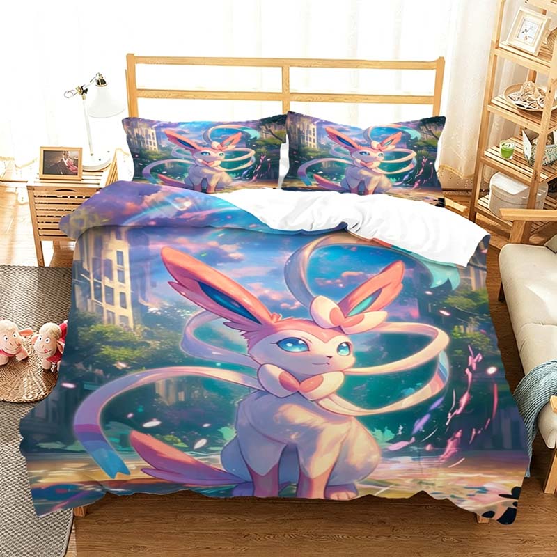 Cute Cartoon pokemom Sylveon Pillow Cover Duvet Cover Home Room Decoration Children Gift Boy Girl Bedroom Decoration