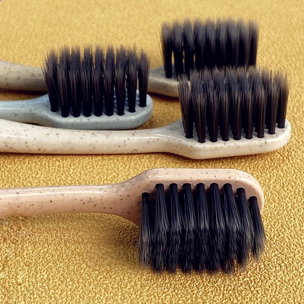 Factory Biodegradable Wheat Straw Bristle Eco Friendly Adult Toothbrush with Soft Bristles