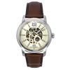 Heritage Brown Leather Strap Cream Skeleton Dial Automatic ME3264 Men's Watch