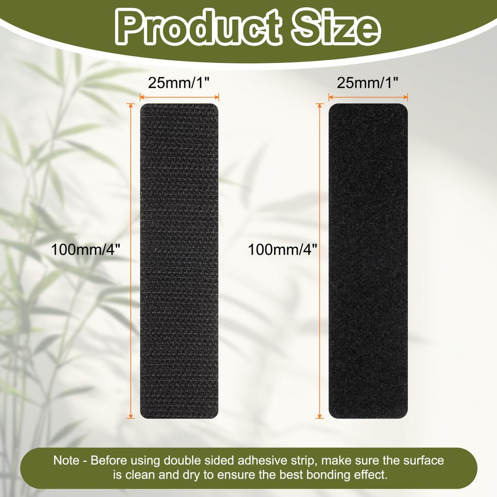 Прочная самоклеящаяся лента-липучка прямоугольная нейлоновая наклейка клейкая лента для дома офиса автомобиля DIY рукоделия черная