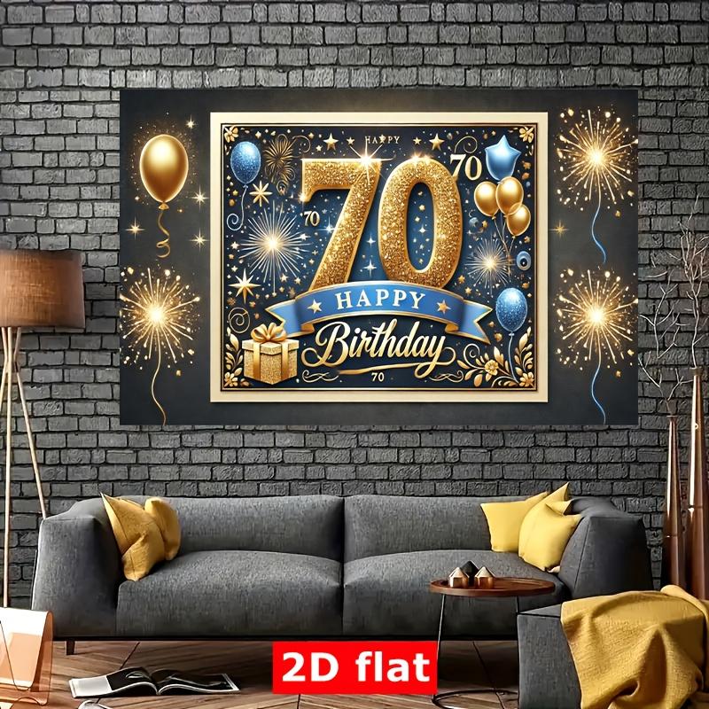 A 2D flat item, suitable for a birthday card for a 70th birthday, made of polyester, party banner, for various festival occasion