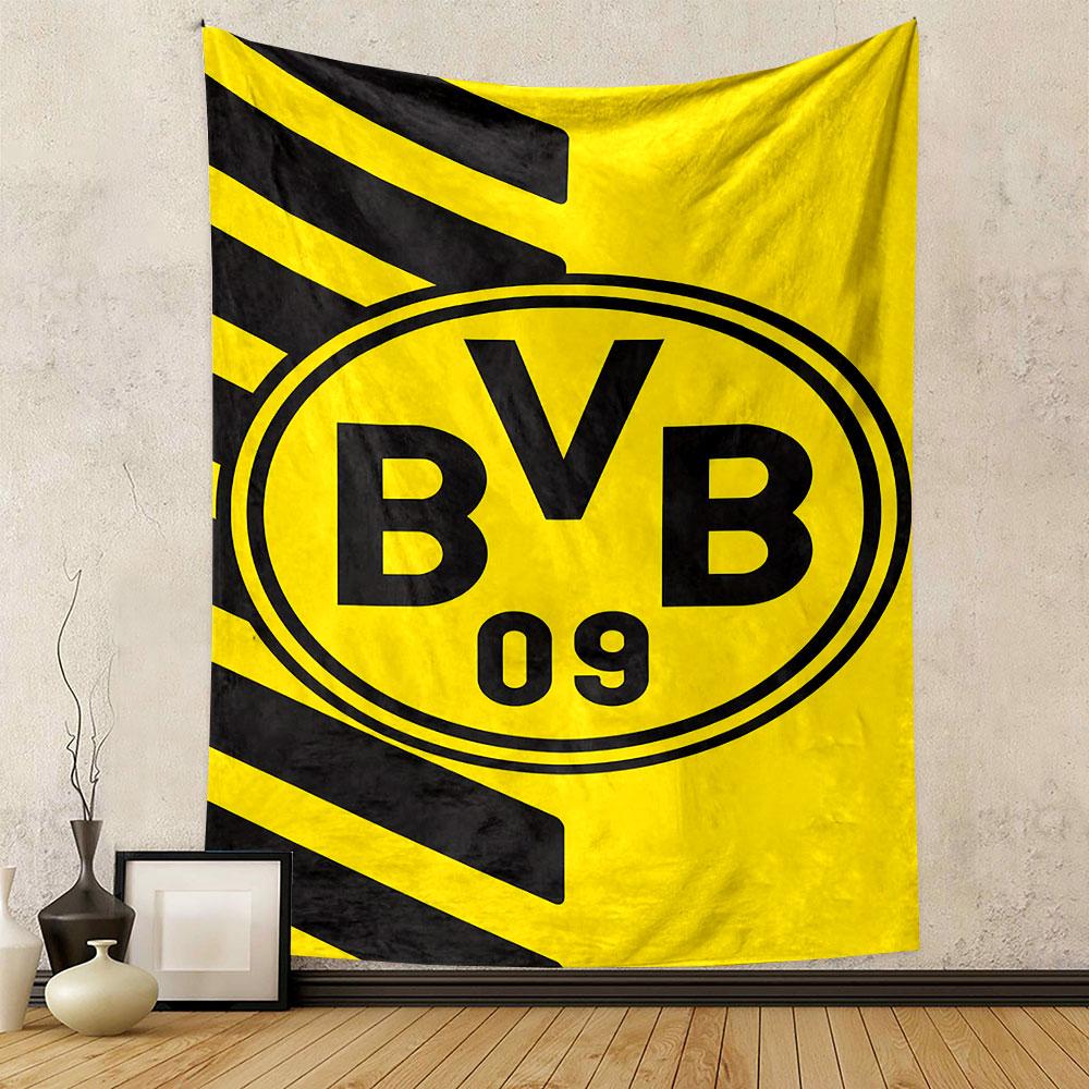 "Yellow and Black BVB Logo Design" Patterned tapestry home decor, suitable for bedroom and living room, gift
