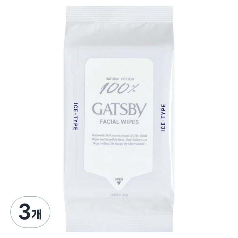 Gatsby Facial Cleansing Tissues Ice Type, 42 Sheets Pack, 42 wipes, 3 pcs