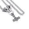 New Nordic Viking Stainless Steel Thor Sheep Head Thor 'S Hammer Pendant Necklace Men 'S Necklace