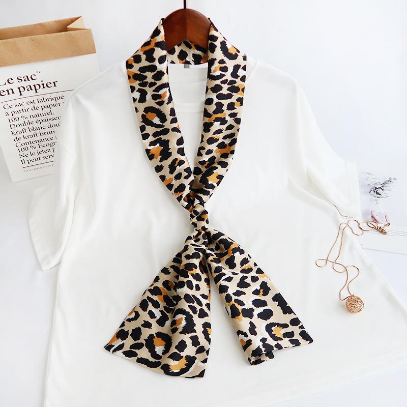 Ladies' Versatile Trendy Simulation Silk Long Strip Print New Binding Bag Travel Sunscreen Party Beach Scarf