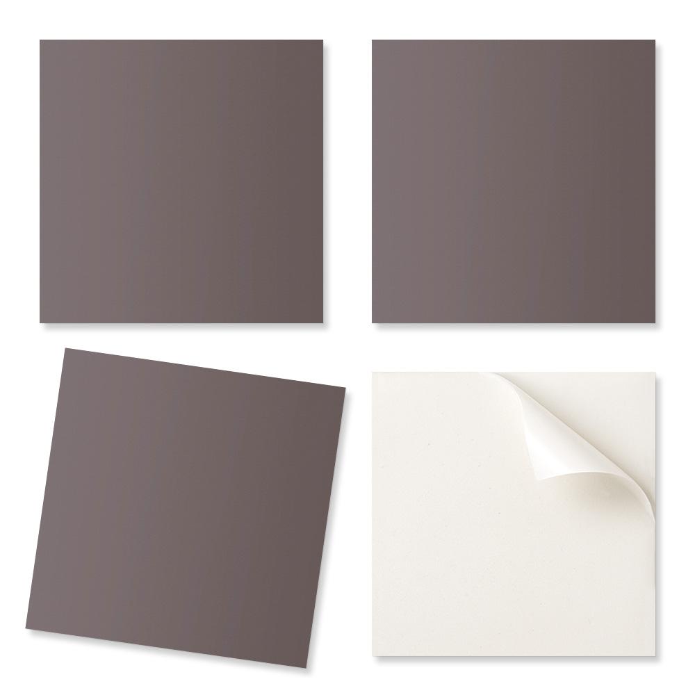 Pack of Vinyl Tiles with Pattern for Living Room Self-Adhesive Brown Color 4x50x50 cm