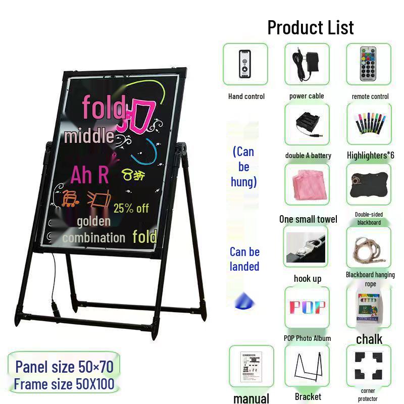 Светящаяся флуоресцентная доска: Идеально для прилавков на ночных рынках, магазинов и рекламы для тех, кто стремится к мечте.