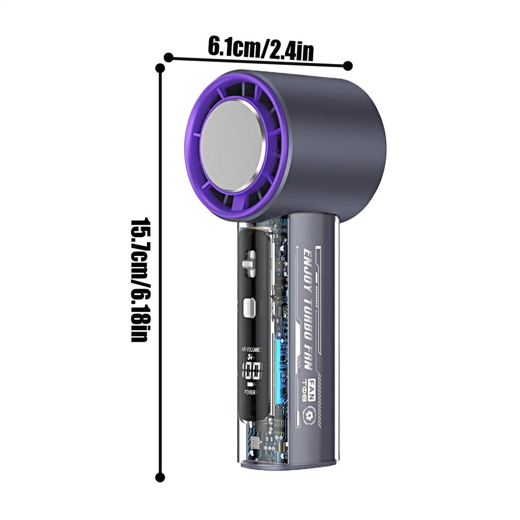 Ручной вентилятор, перезаряжаемый, портативный, персональное охлаждение, светодиодный дисплей, 100 скоростей, перезаряжаемый охладитель воздуха, для женщин, детей