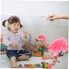 HEALSOPTHY Flamingo Marionette Plüsch Tiermarionette Mit Bambuszugschnur Interaktives Puppenspiel Familienspiel Dekoration