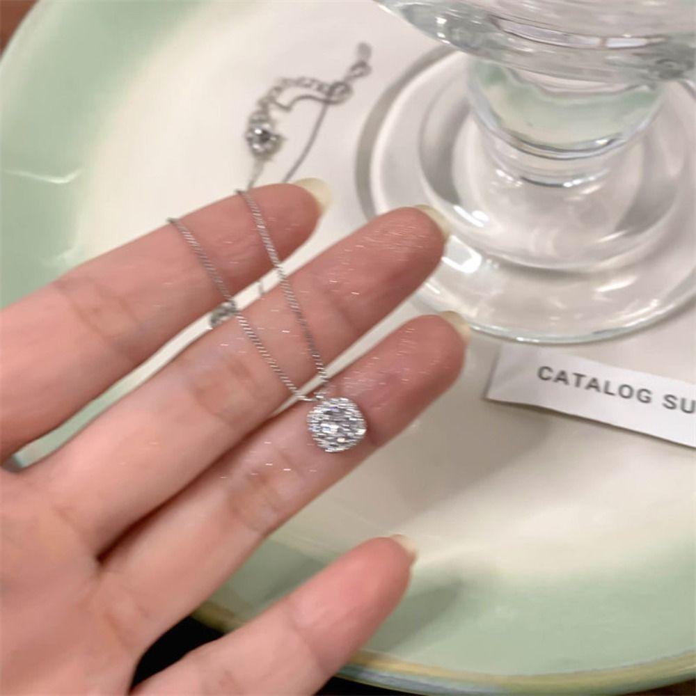 Charm Jewelry Necklaces Block Gift Romantic Clavicle Chain Block Zircon Pendant  Wedding Party