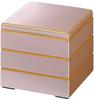 Recreation Bento Box Сделано в Японии 3 уровня Размеры Saikyokura Pink Pearl Fuchikin xx J-kitchens (Bento Box) 6.5 19.4см 19.4см 19.2см