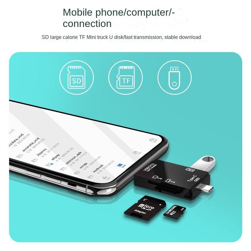 Мобильный телефон, компьютерный кард-ридер, карта памяти, U-диск, SD-карта, многофункциональное преобразование TF-карты, с Type-c, USB, микроинтерфейсом