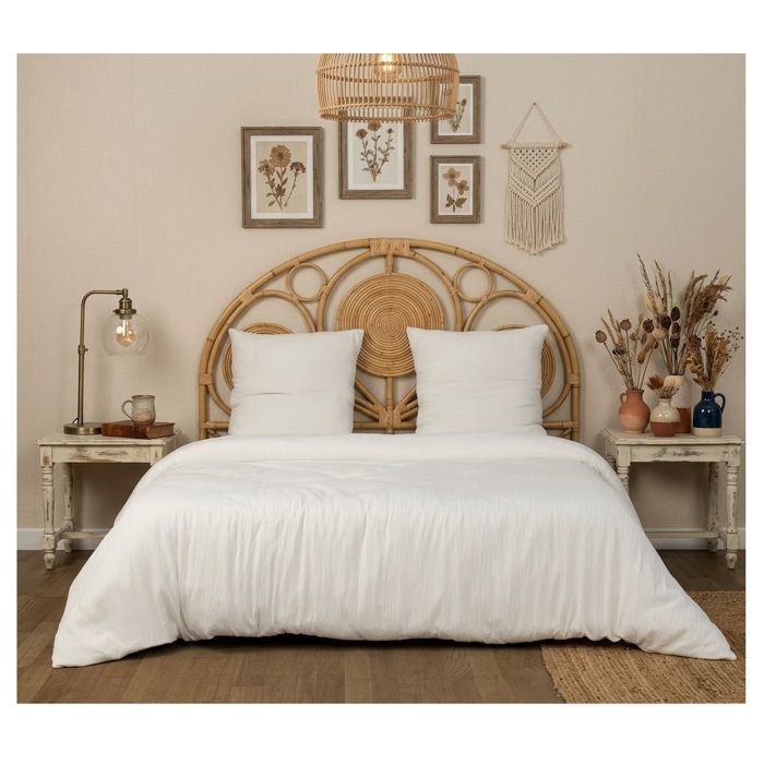 Parure de lit en gaze de microfibre 220 x 240 cm Uni blanc