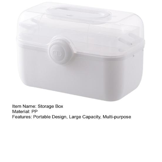 Medicine Storage Box Pill Organizer 3-Layer Design Large Capacity Transparent Lid Portable Medicine Organizer Box with Handle