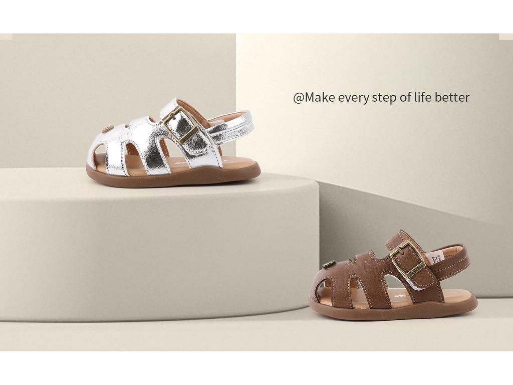 Мягкие туфельки-принцессы для малышей - Стильные закрытые сандалии для первых шагов (1 год)