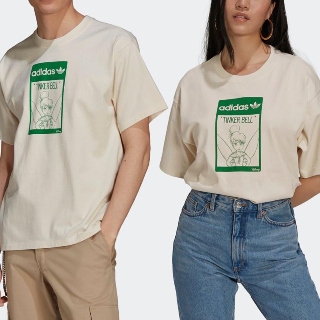 Adidas Originals Disney X  Tinker Bell Print Loose Fit Sport Round Neck Short Sleeve T-Shirt Unisex Tops Off-White GP3392
