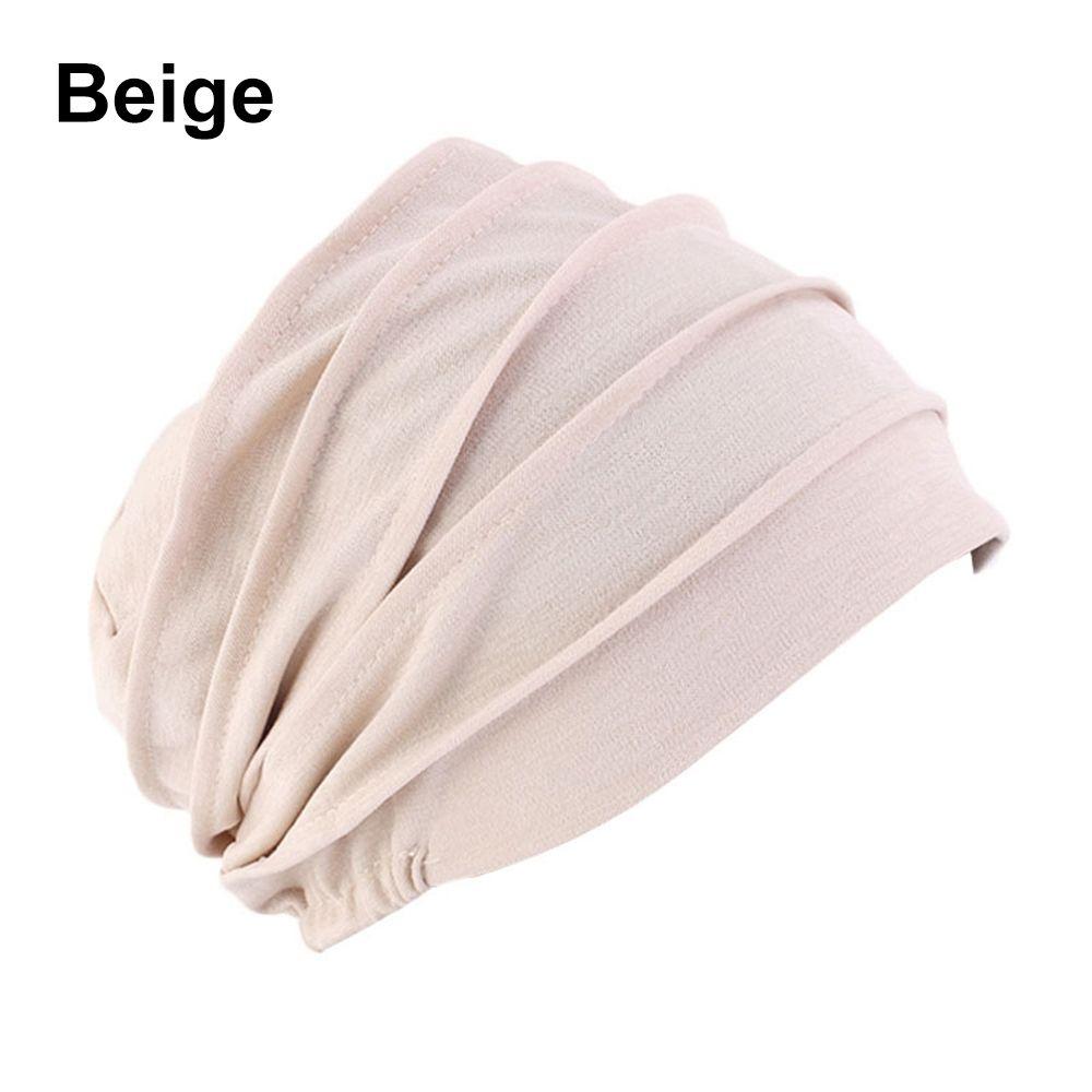 Elastic Women Turban Hat Winter Warm Muslim Hijabs Soft Cotton Head Wrap Beanies Chemo Hat Sleep Caps Hair Loss Headscarf