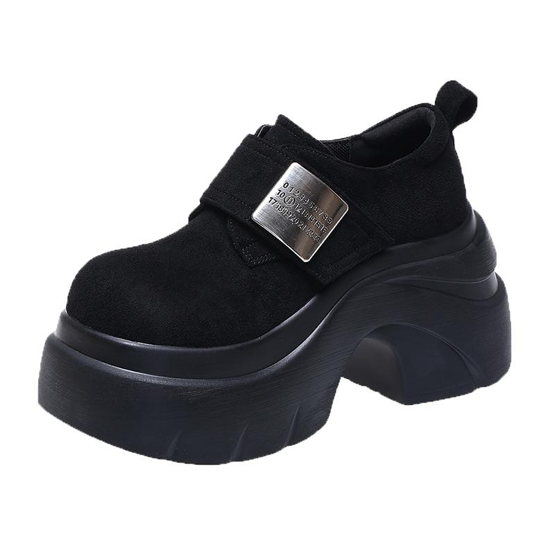 Fashion Aphixta 8cm Chunky Heel Women Ankle Boots Metal Decoration Hook Loop Woman High Heel Pumps Platform Height Increasing Footwear