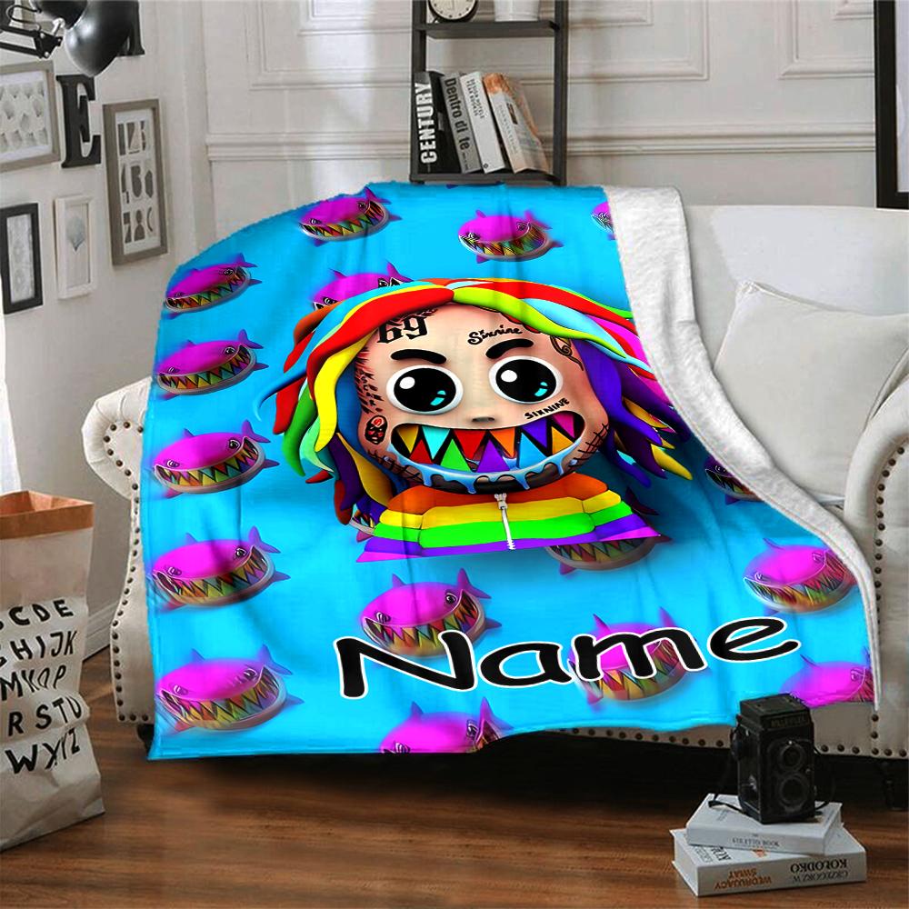 Customiz Name Personality 6ix9ine TattleTales Blanket Soft &Warm Sofa Office Bed Travel Lunch Break Blanket, Gift Suitable for All Seasons