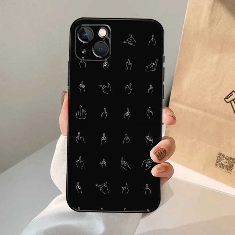 Чехол для телефона «Средний палец» для iPhone 17 Air 16 15 14 11 12 13 Pro Max 12 13 mini 15 16 Plus 16e Чехол Coque