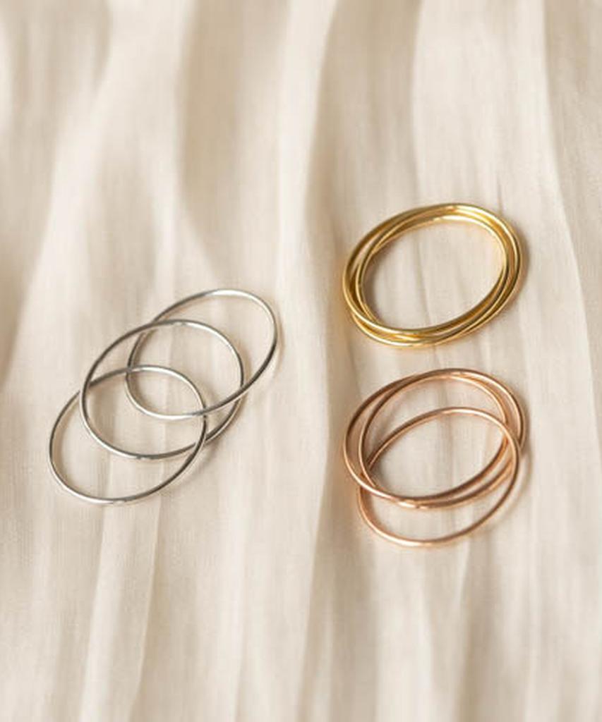 Серебряное кольцо Alleun 925 пробы, многослойное, серебряная нить, Колено Дружбы