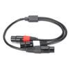 JORINDO JD6077 5‑Pin XLR Female to 3‑Pin Double XLR Female Cable Y Type Cable Splitter Line Audio Adapter
