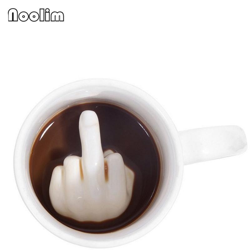 Funny Middle Finger Coffee Mug – Novelty Gift for Friends & Office