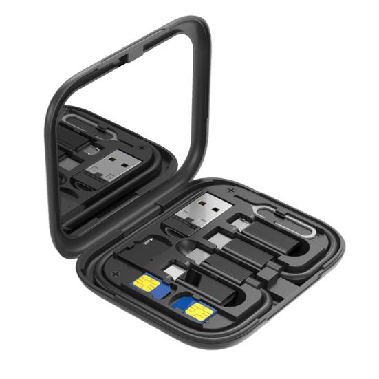 Многослотовый держатель для телефона, функция хранения кабеля, ящик для хранения с зеркалом для макияжа, быстрая зарядка, U-образный контейнер для хранения дисков для дома