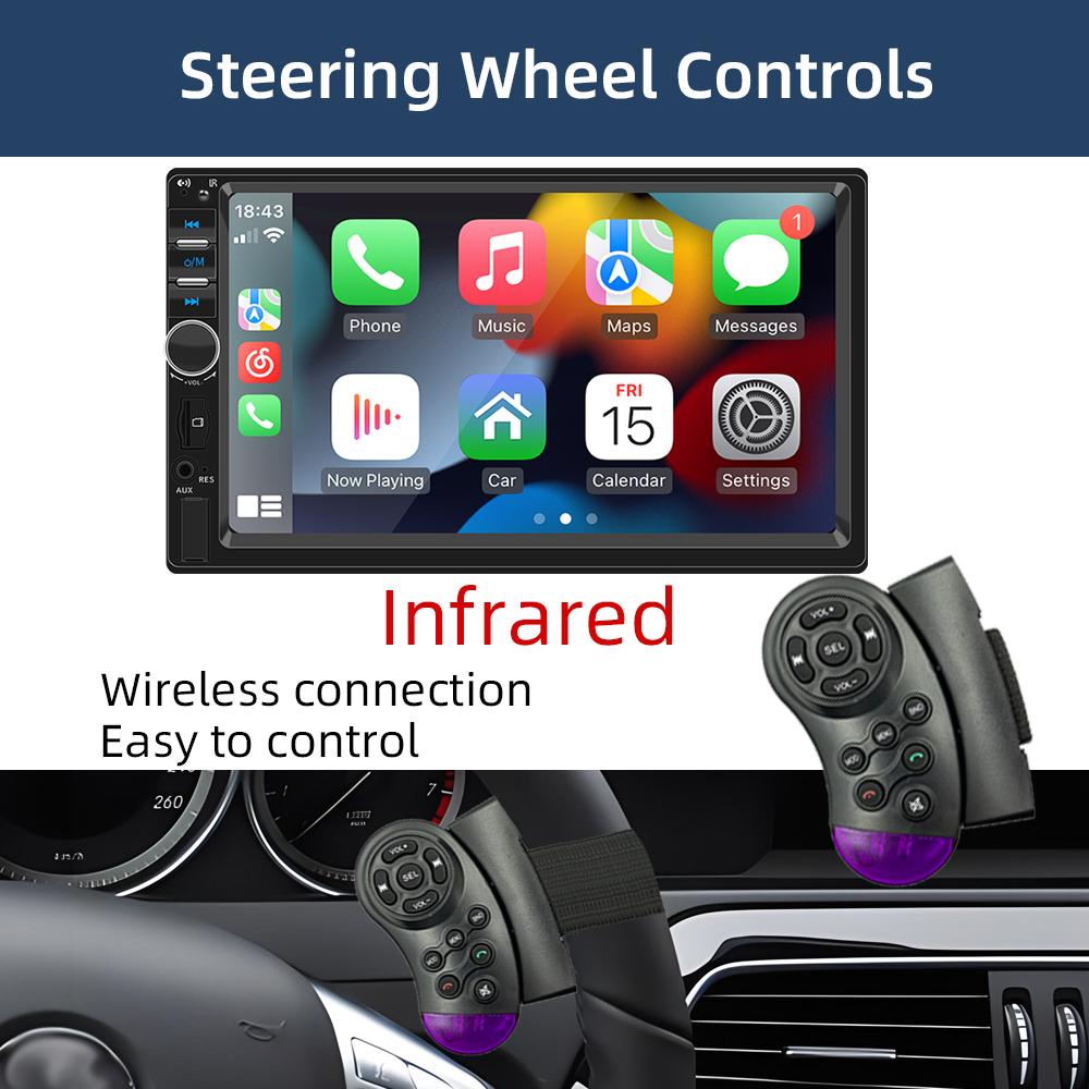 HIPPBQCC 7" автомобильный радиоприемник Carplay Android Auto 2 Din сенсорный экран Mirror Link стерео приемник аудио мультимедиа плеер с FM USB TF