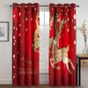 Новый год Рождество Санта-Клаус Красный Снег Тонкие затемняющие оконные шторы для гостиной спальни домашнего декора