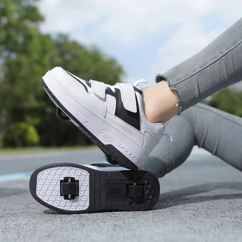 Роликовые коньки для мальчиков и девочек, двухколесные, съемные, для ходьбы, роликовые, двухцелевые, модные, спортивная обувь для улицы