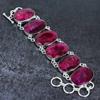 Kashmir Ruby NaturalGemstone 925 Sterling Silver Bracelet 7-8 W8f17