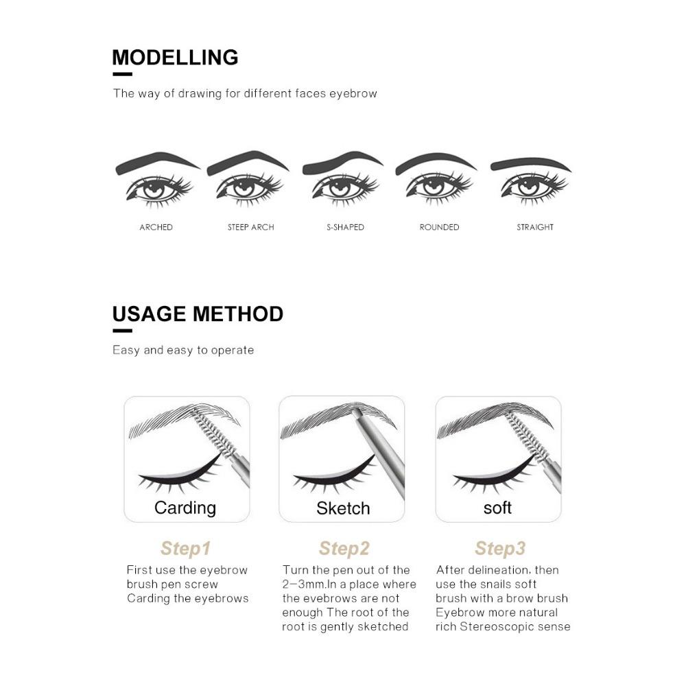 HANDAIYAN 5-цветный автоматический вращающийся карандаш для бровей, чтобы не размазать треугольный водостойкий карандаш для бровей с двойной головкой