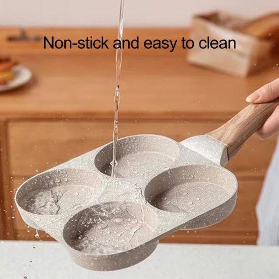 Сковорода с 4 отверстиями, антипригарное покрытие, сковорода для омлета, стейка, утолщенное дно, посуда для приготовления завтрака, сковорода для яиц, бургеров