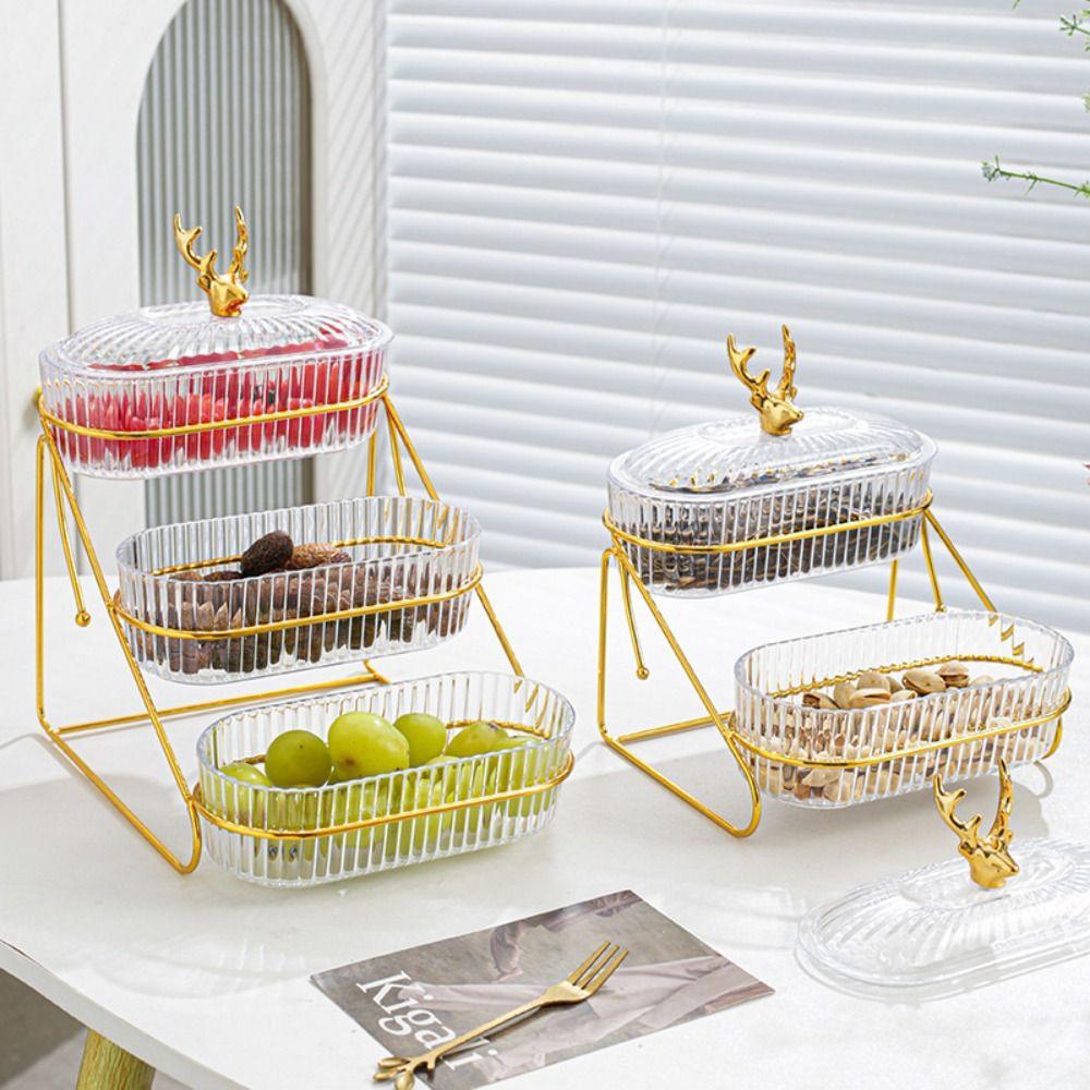 С крышкой фруктовый поднос прозрачная банка для хранения многоцелевая коробка для хранения закусок чайный столик