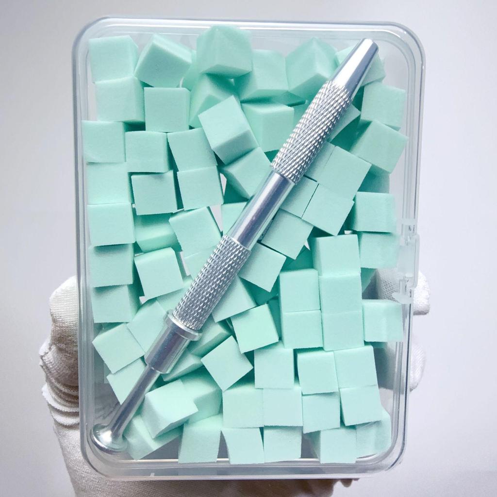 Набор инструментов для ногтей: Мини Пат Клей Губка, Зажим для царапин, Квадратная салонная губка