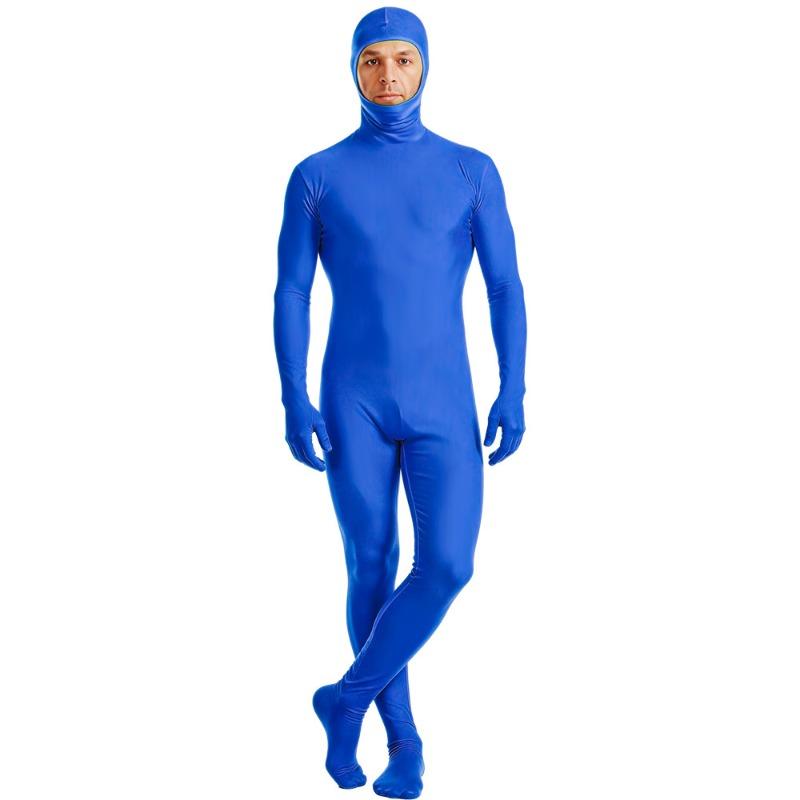 Однотонный костюм-невидимка Zentai, полностью закрывающий тело, обтягивающий комбинезон, костюм для косплея, взрослый, лайкра, эластичный, с закрытым лицом, для сценических выступлений
