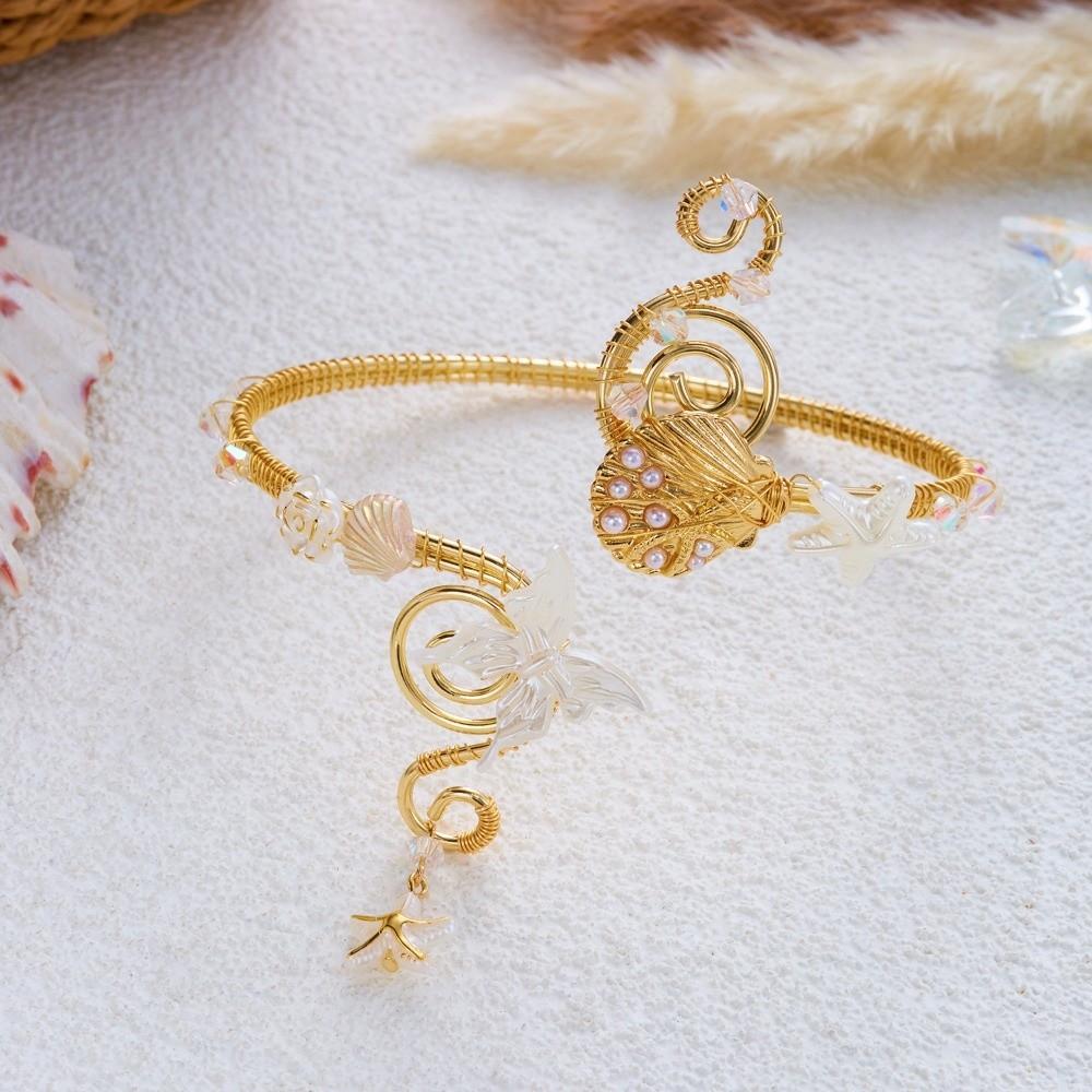 Baroque-style Baroque Flower Armlet Open-design Floral Arm Band Upper Arm Cuff Photoshoot