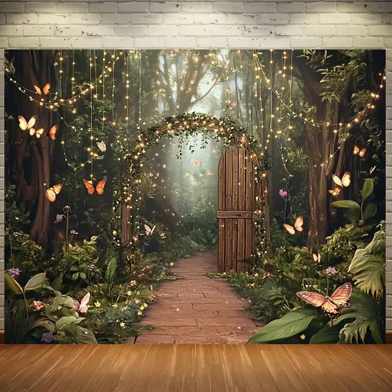 2D Magical Woodland Path Backdrop Wedding & Bridal Shower Photoshoot