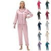 Ice Silk Women's Two-piece Suit Long-sleeved Silk Large Size Ladies' Home Clothes