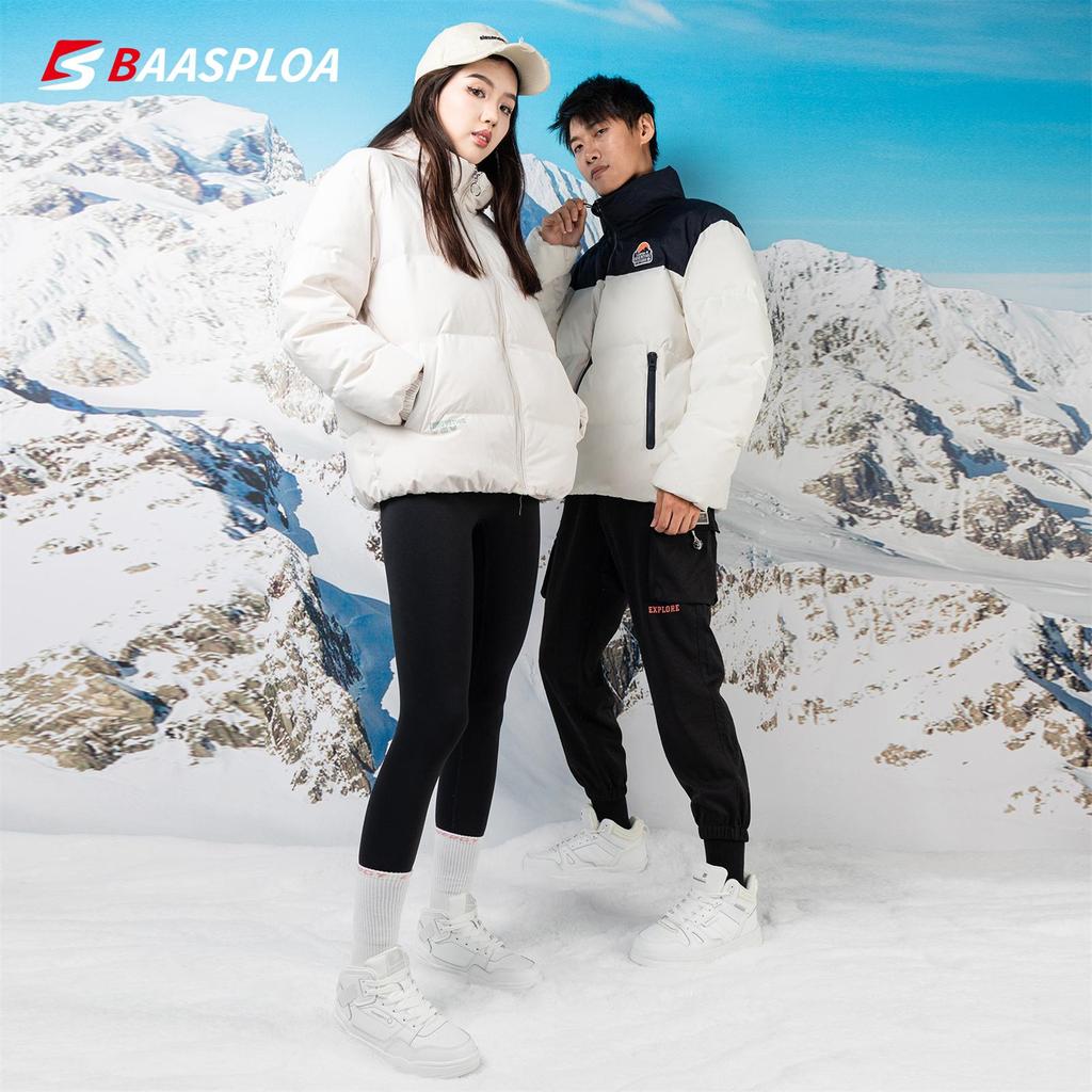 BAASPLOA Women Winter Sneakers New Fashion Plush Leather Walking Shoes for Woman Warm Casual Sneakers Non-Slip Shoe 2023