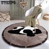 Circular Carpet Thickened Plush Green Cute Cartoon Bedroom Bedside Blanket Home Living Room Sofa Coffee Table Mat