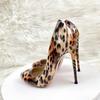 Сексуальные и модные туфли с круглым носком и леопардовым принтом на высоком каблуке, женская обувь больших размеров для ночного клуба, женская обувь для банкета