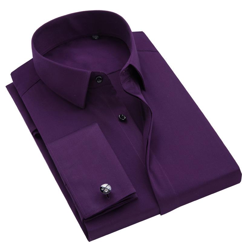 Мужская роскошная бамбуковая рубашка с длинным рукавом - Business Casual, скрытая пуговица, идеально подходит для весны и осени