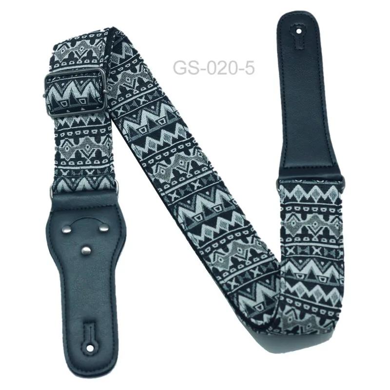 New Vintage Adjustable Boho Style Embroidered Leather Guitar Strap for Ukulele Electric Acoustic Guitar Bass Guitar Accessories