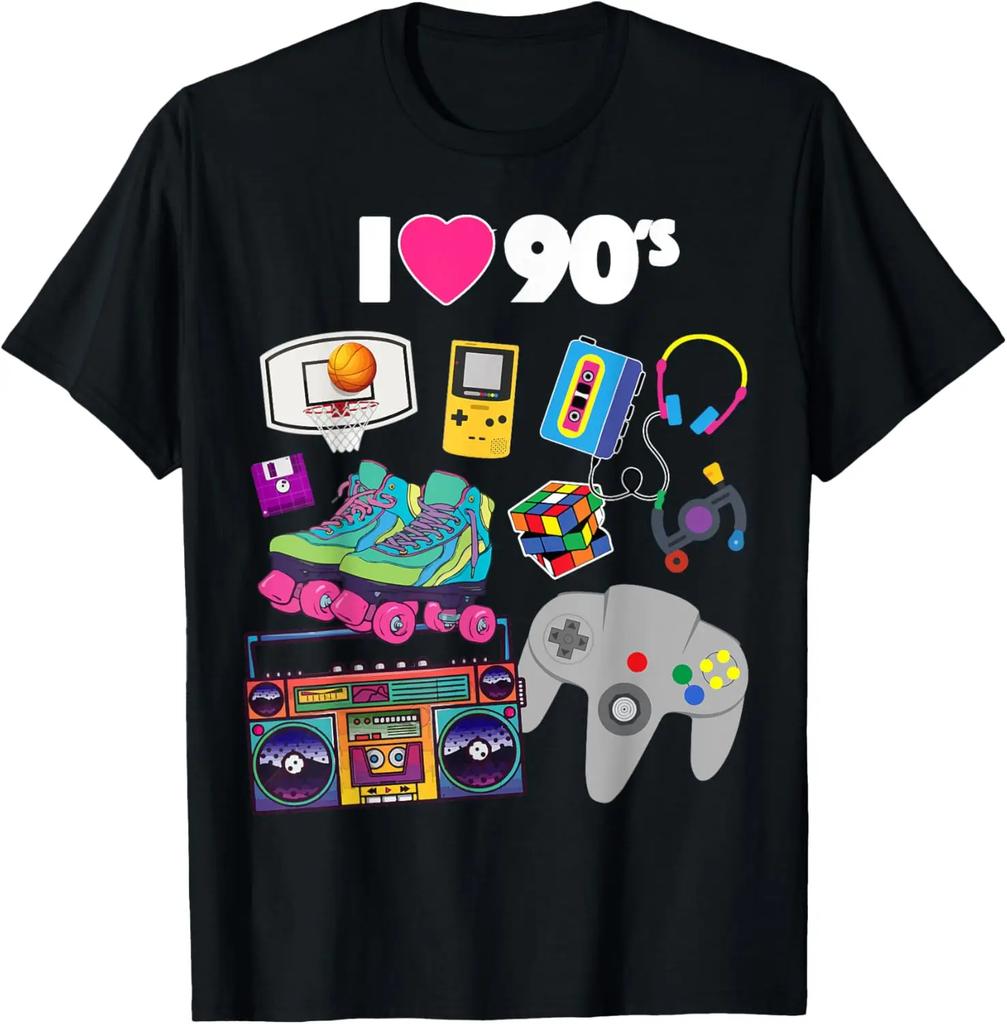 I Love 90s Tshirts Fun Printed Shirts Fashion Casual Tops Unisex Streetwear Summer Oversized Shortsleeved Tops