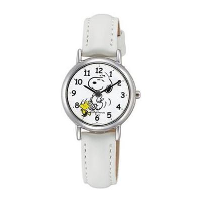 Женщины P003-314 ( Часы Q&Q PEANUTS Design Водонепроницаемые) Круглые часы белые аналоговые
