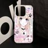Japanese Cute Girls Y2K frosted Phone Case For iPhone 17 16 15 14 Plus 13 12 11 Pro Max X Xs XR Silver Hard Cover