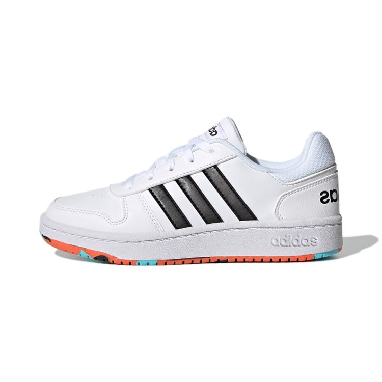 Adidas Neo Hoops 2.0 Synthetic Leather Durable Low Top Kids Basketball Shoes Kids Sneakers H01539